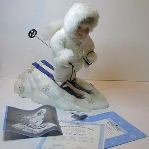 Aston Drake Snow Baby Sip Slidin sking child winter Christmas decor